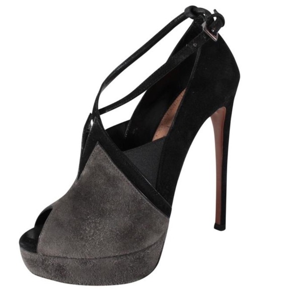 Alaia Black Criss Cross Platform Heels size 8.5 - Picture 1 of 14